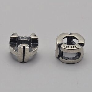 Soufeel 925 Sterling Silver Heart Clip Stoppers Set of 2 Charm Bracelet Spacers